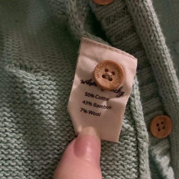 Wilson and Frenchy cardigan and pants. Mint baby green 0-3months outfit. - Picture 2 of 5